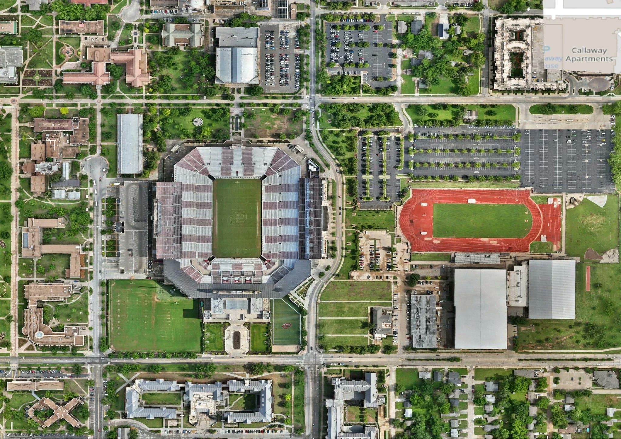 University of Oklahoma campus orthomosaic detail.