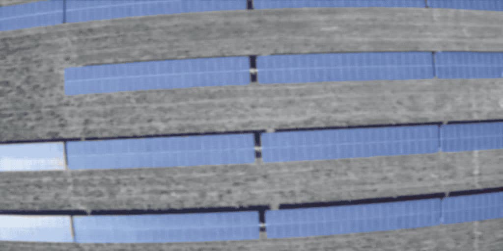 Visible-light aerial frame of a solar array
